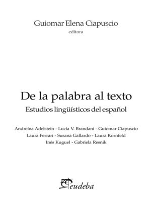 cover image of De la palabra al texto